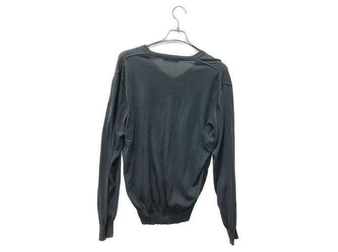 ***LORO PIANA Baumwollstrick mit V-Ausschnitt Grau - Ansicht 2