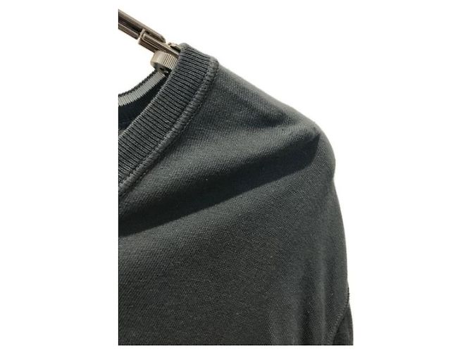 ***LORO PIANA Baumwollstrick mit V-Ausschnitt Grau - Ansicht 6