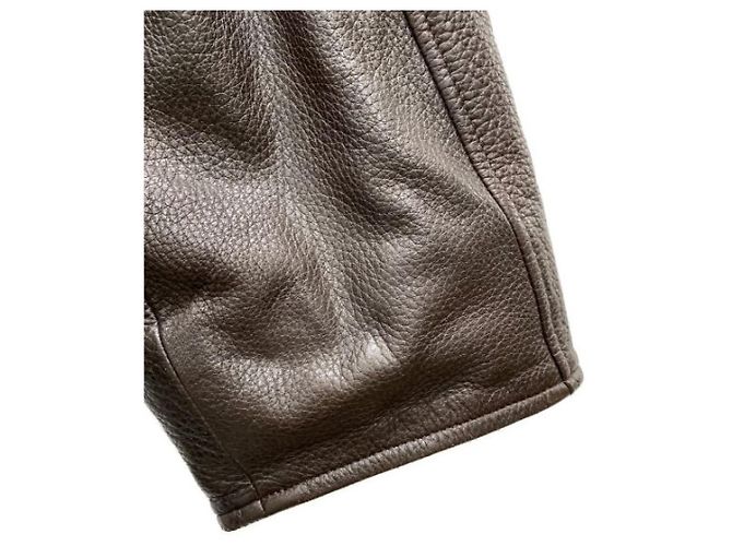 *** LORO PIANA Lederjacke mit Nutria-Fellfutter Braun - Ansicht 3