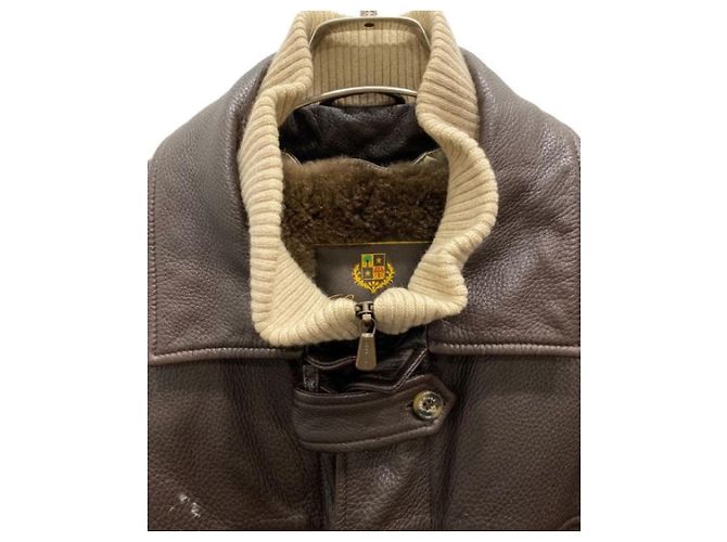 *** LORO PIANA Lederjacke mit Nutria-Fellfutter Braun - Ansicht 5