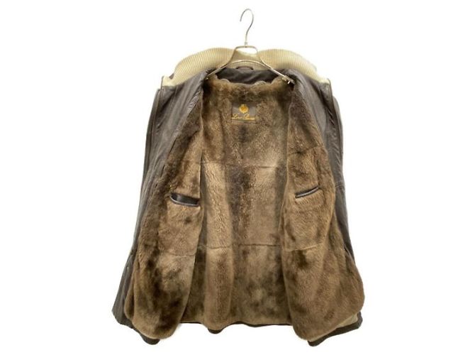 *** LORO PIANA Lederjacke mit Nutria-Fellfutter Braun - Ansicht 8