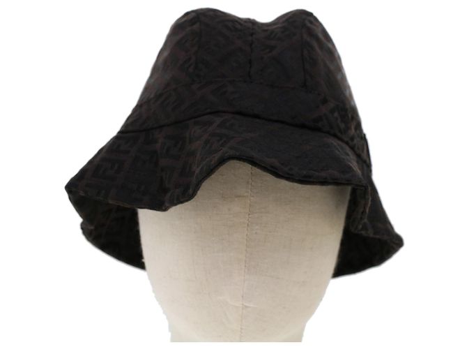 FENDI Zucchino Canvas Hut M Braun Auth am4612 - Ansicht 13