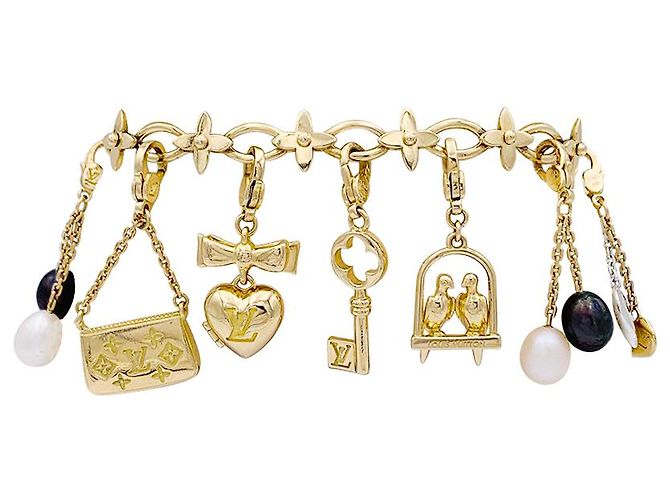 Papillon Braccialetto Louis Vuitton, "Idillio",  charms, giallo oro, ORO BIANCO, Perline. - vista 2