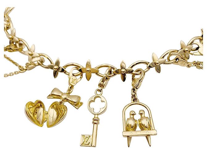 Papillon Braccialetto Louis Vuitton, "Idillio",  charms, giallo oro, ORO BIANCO, Perline. - vista 4