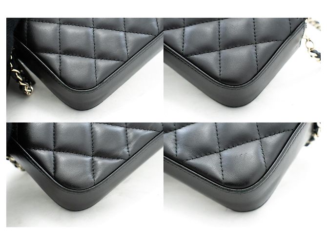 Wallet On Chain CHANEL Cartera de Cordero Perla con Cadena WOC Bolsa de Doble Cierre Negro - vista 6