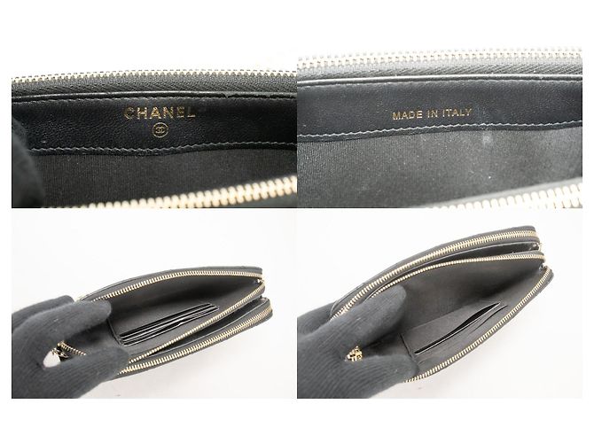 Wallet On Chain CHANEL Cartera de Cordero Perla con Cadena WOC Bolsa de Doble Cierre Negro - vista 8