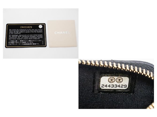 Wallet On Chain CHANEL Cartera de Cordero Perla con Cadena WOC Bolsa de Doble Cierre Negro - vista 9