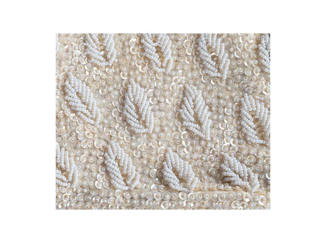 Autre Marque Collezione Privée Pochette con perline realizzata a mano Bianco sporco - vista 3
