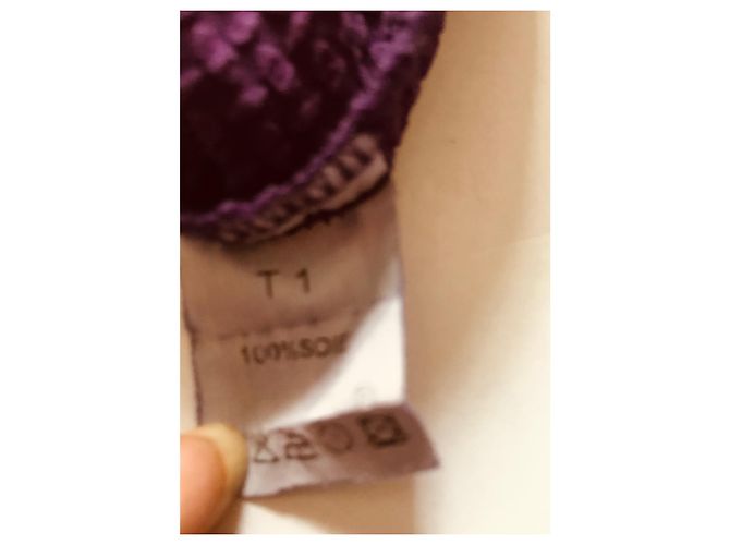 Vestido corto de seda violeta Sandro Púrpura - vista 4