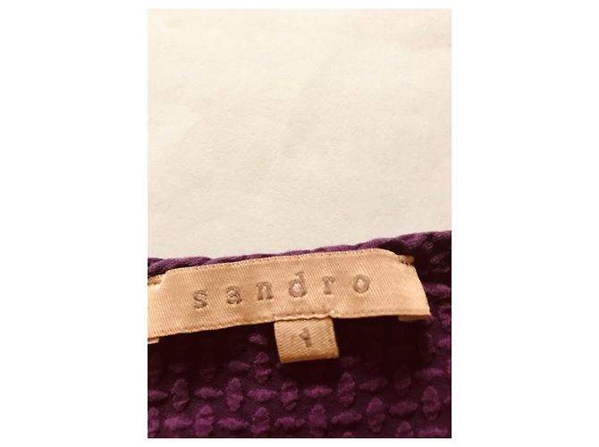 Vestido corto de seda violeta Sandro Púrpura - vista 5