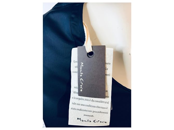 Autre Marque Tunica Manila Grace monospalla Blu navy - vista 5
