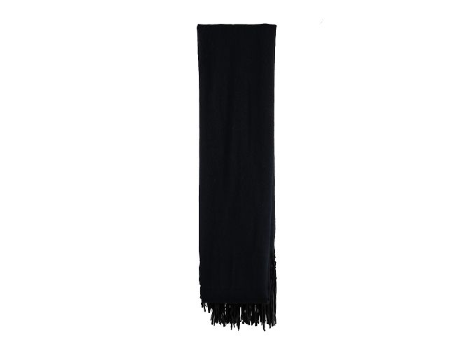 Autre Marque Collection Privée Wollschal mit Fransen Schwarz - Ansicht 2