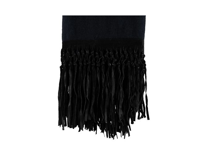 Autre Marque Collection Privée Wollschal mit Fransen Schwarz - Ansicht 3
