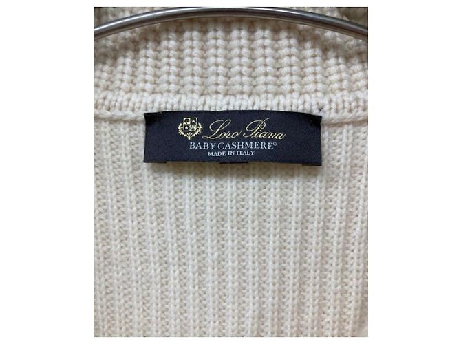 *** JAQUETA DE MALHA LORO PIANA BEBÊ CASHMERE Bege - vista 4