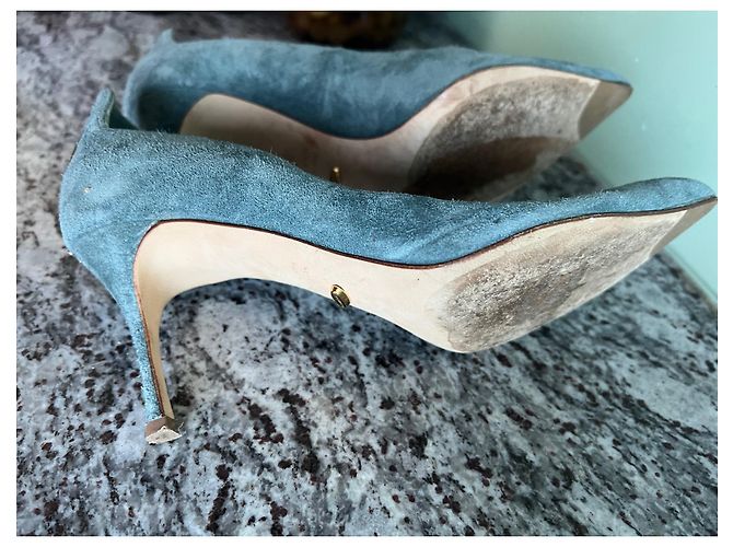Décolleté Sergio Rossi in nubuck azzurro chiaro Blu chiaro - vista 6