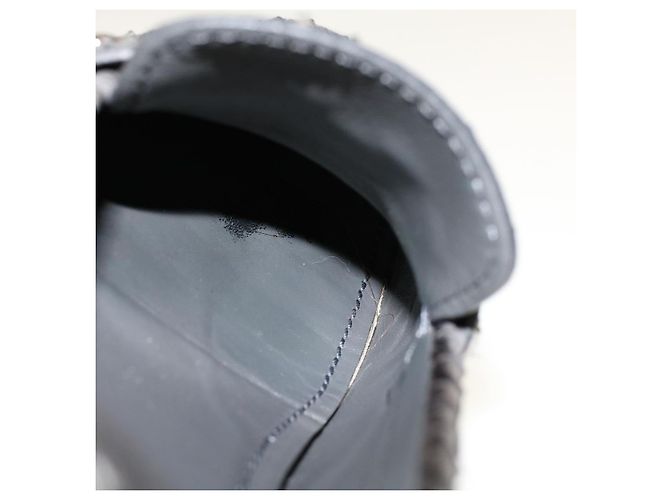 LOUIS VUITTON Scarpe da guida in pelle esotica 7 Nero Grigio LV Aut. ak212 Marrone - vista 9