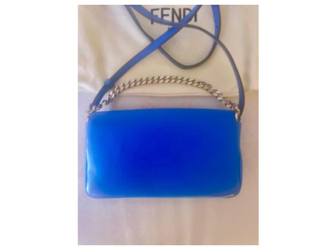 Borsa Fendi Baguette Monster Mini in pelle di agnello blu navy - vista 6