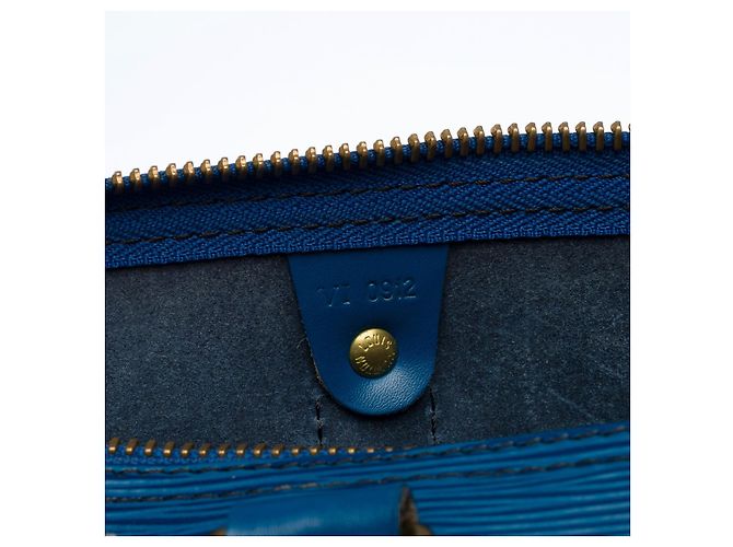 Sac LOUIS VUITTON Keepall en Cuir Bleu - 101291 - vue 6