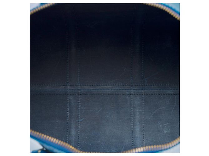 Sac LOUIS VUITTON Keepall en Cuir Bleu - 101291 - vue 7