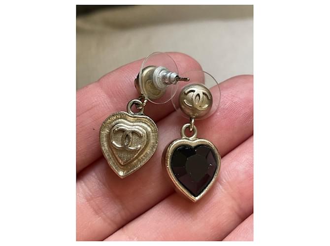 Chanel Aretes Negro Plata - vista 4