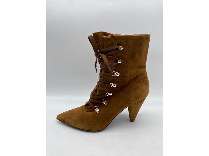 Botines Gianvito Rossi T.EU 39 de ante Camello - vista 2