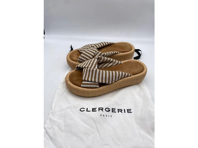 Autre Marque Non Signé / Unsigned mules & clogs T.EU 40 Cloth Beige - view 7