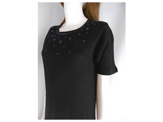 Balmain-Kleid mit Pailletten verziert Schwarz - Ansicht 8