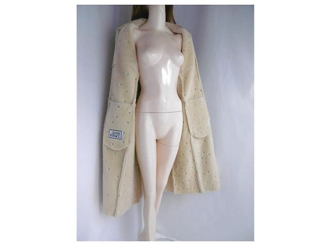 Abrigo de shearling bordado Gianni Versace Beige - vista 10