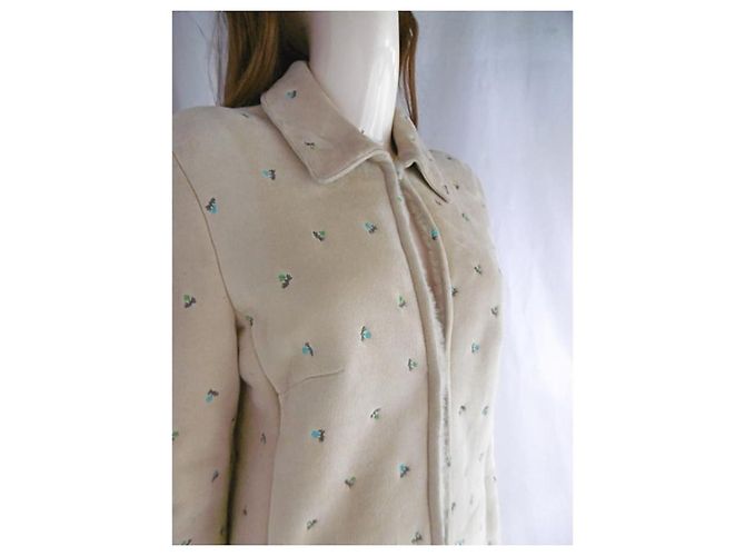 Abrigo de shearling bordado Gianni Versace Beige - vista 12