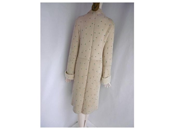 Abrigo de shearling bordado Gianni Versace Beige - vista 2
