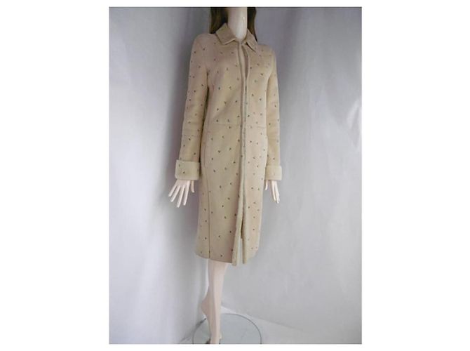 Abrigo de shearling bordado Gianni Versace Beige - vista 4