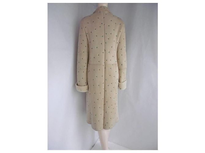 Abrigo de shearling bordado Gianni Versace Beige - vista 6