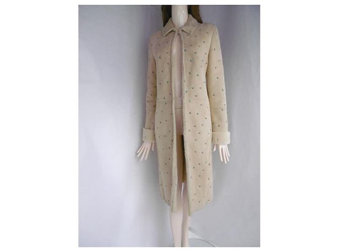 Abrigo de shearling bordado Gianni Versace Beige - vista 9
