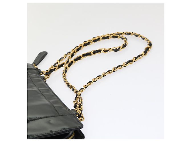 Borsa a tracolla CHANEL in pelle verniciata nera CC Auth bs6435 Nero - vista 14
