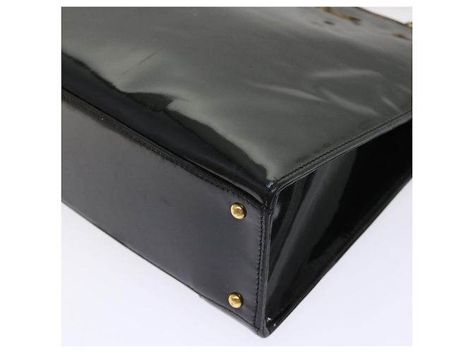 Borsa a tracolla CHANEL in pelle verniciata nera CC Auth bs6435 Nero - vista 17