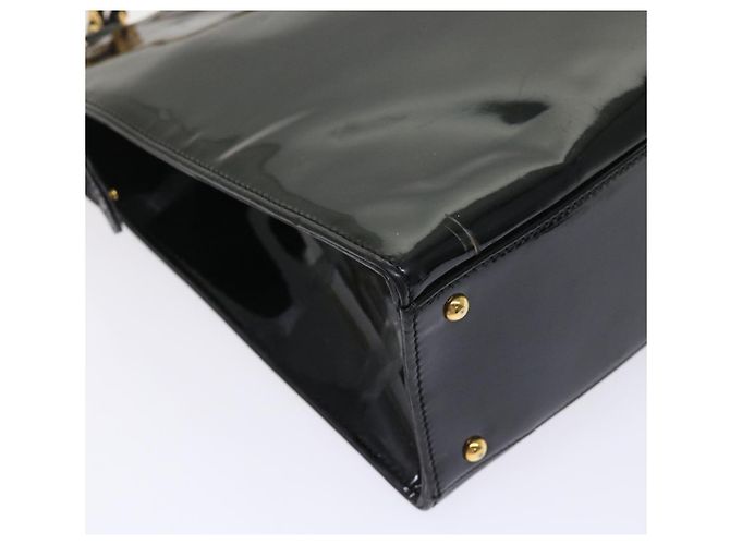 Borsa a tracolla CHANEL in pelle verniciata nera CC Auth bs6435 Nero - vista 18