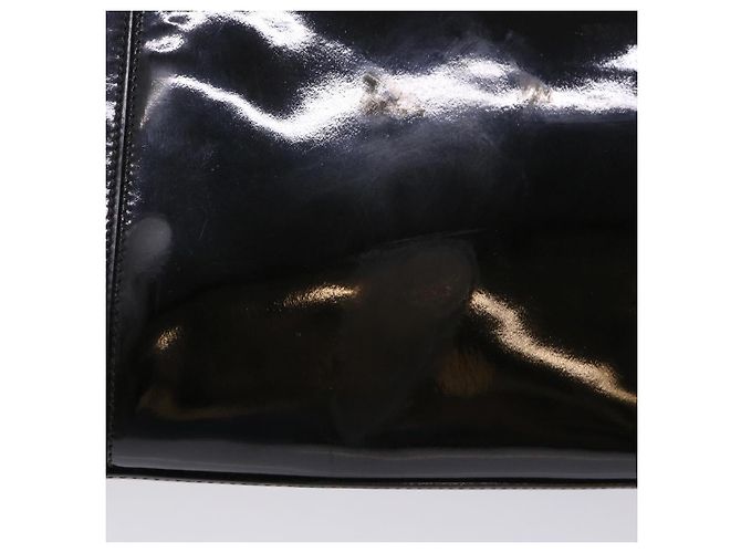Borsa a tracolla CHANEL in pelle verniciata nera CC Auth bs6435 Nero - vista 2
