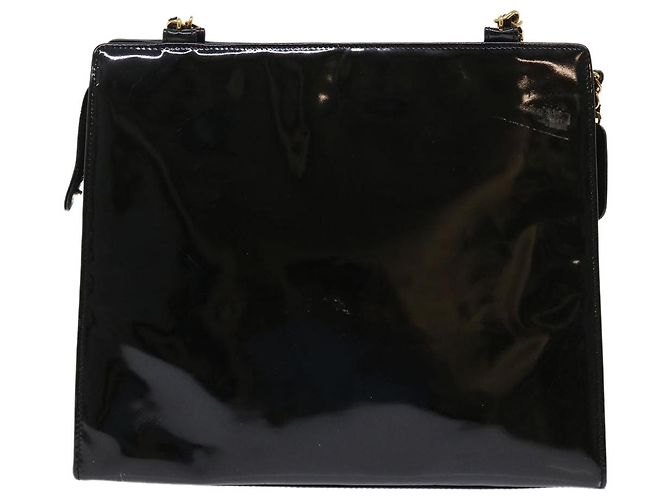 Borsa a tracolla CHANEL in pelle verniciata nera CC Auth bs6435 Nero - vista 3