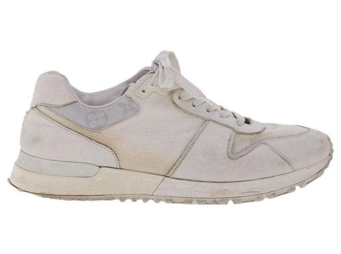 LOUIS VUITTON Baskets Monogram Runaway Line Cuir 6 Blanc LV Auth ak215 - vue 14