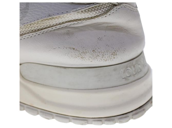 LOUIS VUITTON Baskets Monogram Runaway Line Cuir 6 Blanc LV Auth ak215 - vue 18