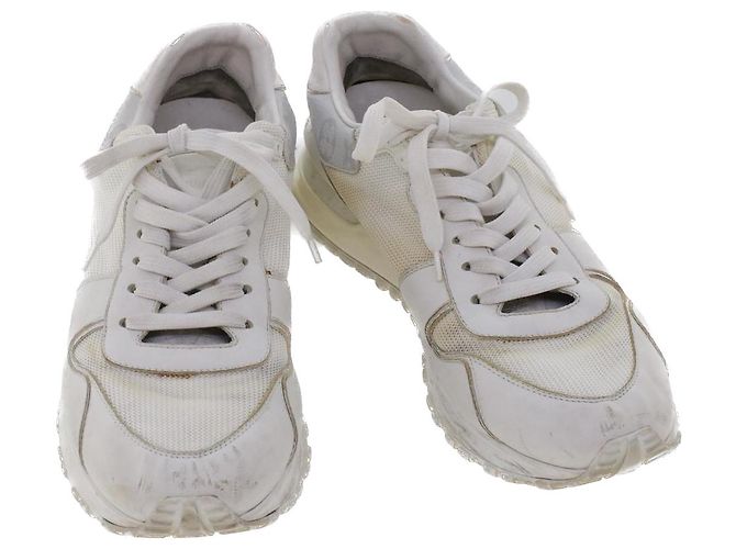 LOUIS VUITTON Baskets Monogram Runaway Line Cuir 6 Blanc LV Auth ak215 - vue 2