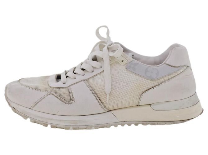 LOUIS VUITTON Baskets Monogram Runaway Line Cuir 6 Blanc LV Auth ak215 - vue 4