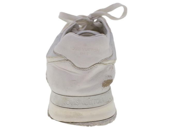 LOUIS VUITTON Baskets Monogram Runaway Line Cuir 6 Blanc LV Auth ak215 - vue 6