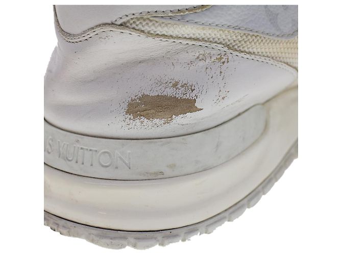 LOUIS VUITTON Baskets Monogram Runaway Line Cuir 6 Blanc LV Auth ak215 - vue 7