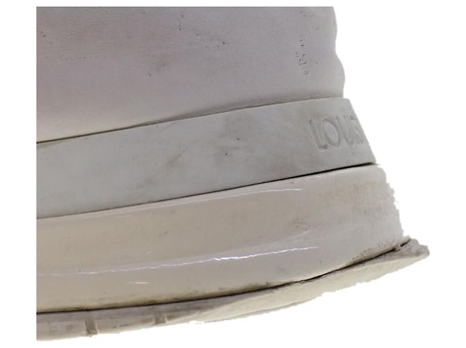 LOUIS VUITTON Baskets Monogram Runaway Line Cuir 6 Blanc LV Auth ak215 - vue 8