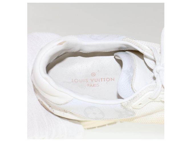 LOUIS VUITTON Baskets Monogram Runaway Line Cuir 6 Blanc LV Auth ak215 - vue 9