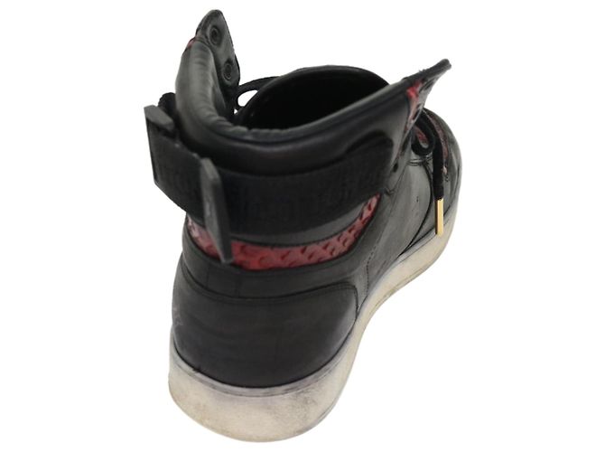 LOUIS VUITTON High Top Sneakers aus exotischem Leder 5.5 Schwarz Rot LV Auth ak201 - Ansicht 15