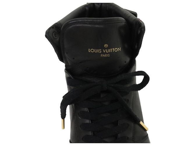 LOUIS VUITTON High Top Sneakers aus exotischem Leder 5.5 Schwarz Rot LV Auth ak201 - Ansicht 17