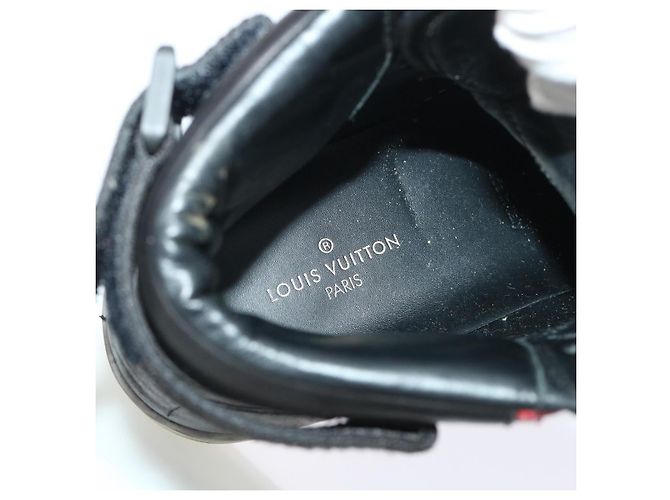 LOUIS VUITTON High Top Sneakers aus exotischem Leder 5.5 Schwarz Rot LV Auth ak201 - Ansicht 20