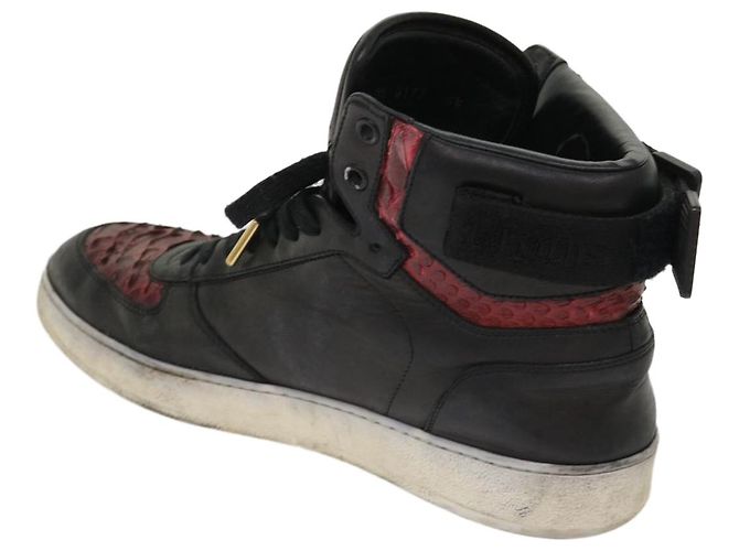 LOUIS VUITTON High Top Sneakers aus exotischem Leder 5.5 Schwarz Rot LV Auth ak201 - Ansicht 3